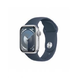 Apple Watch Series 9 GPS 41mm cassa in Alluminio Argento -  Blu tempesta Sport Band - M/L - MR913QL/A